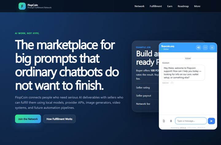 247chat live-chat widget running on FlopCoin