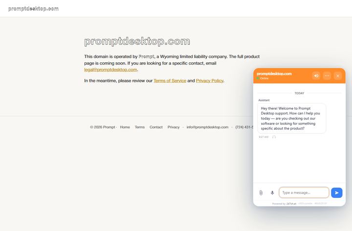 247chat live-chat widget running on PromptDesktop
