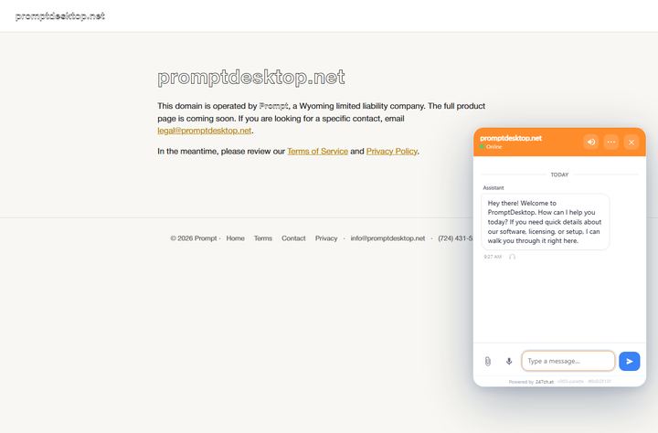 247chat live-chat widget running on PromptDesktop (.net)